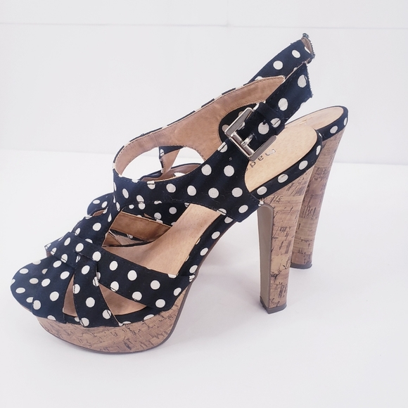 MADDEN GIRL Platform Polka Dot Heels 8.5